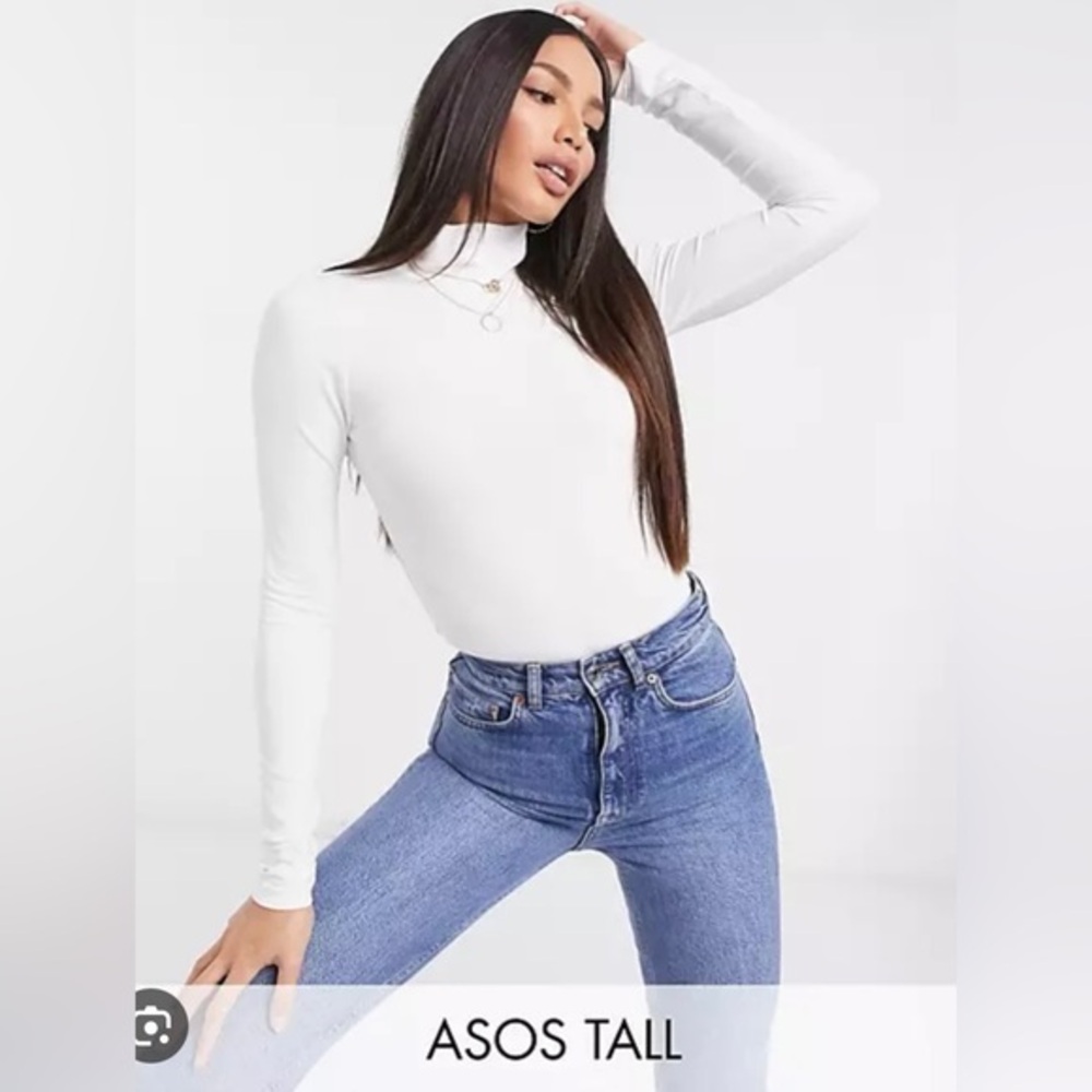 ASOS white turtle neck blouse